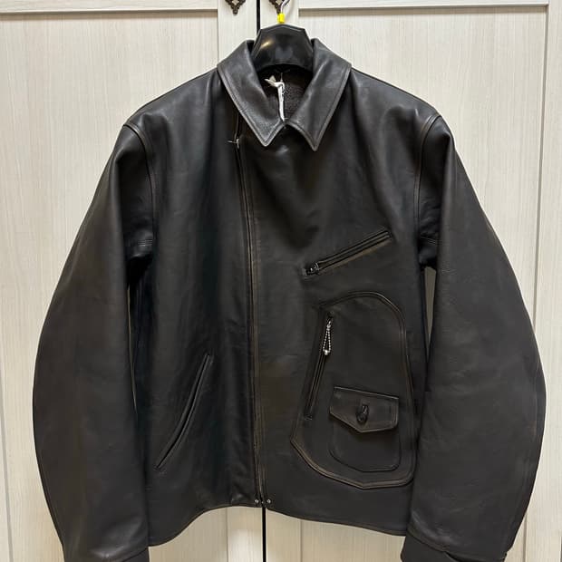 [40] 올드조 파티나 홀스 하이드 헨드릭 레더 자켓 브라운