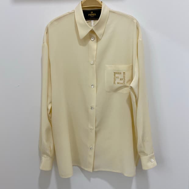 Fendi Cream Silk Blouse 
