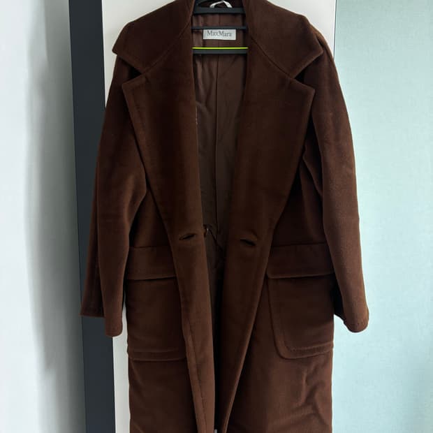 막스마라 브라운 버진 울 캐시미어 코트