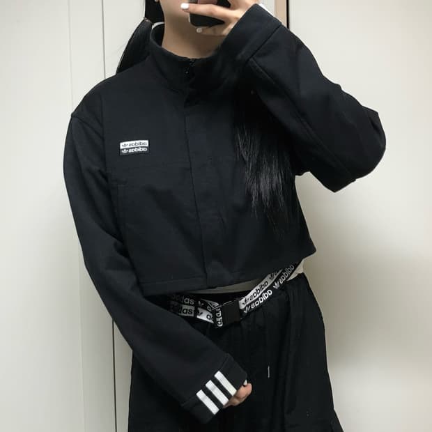 아디다스 크롭 트레이닝 집업 M