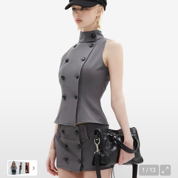 삽니다) 힐다 테일러드 셋업 그레이 S