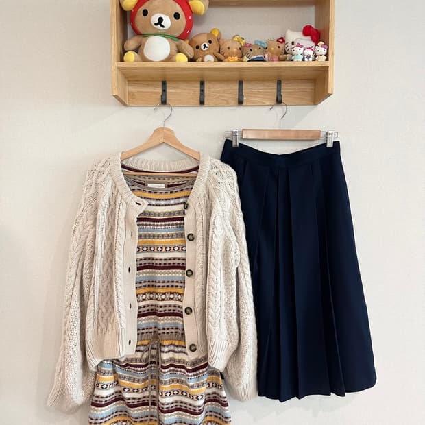 jpn 하구미 스즈코 모리걸 히피 아오이유우 레이어드 코디세트