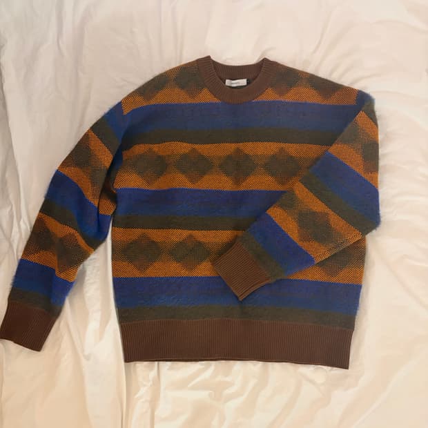 아모멘토 22FW 자카드 니트 풀오버 M