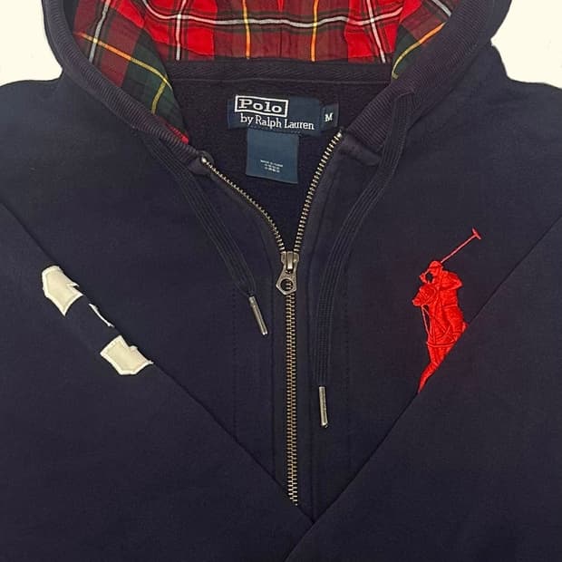 폴로 빅포니 후드집업 네이비