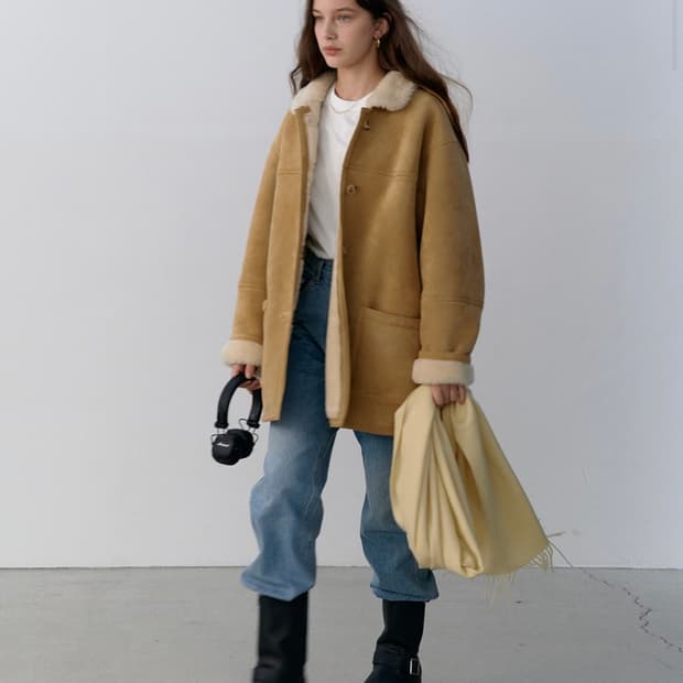 모데스트무드 런던 무스탕(베이지)