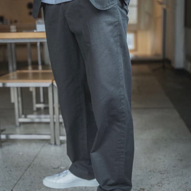 SEW 원 플리트 코튼 팬츠 차콜 2사이즈
