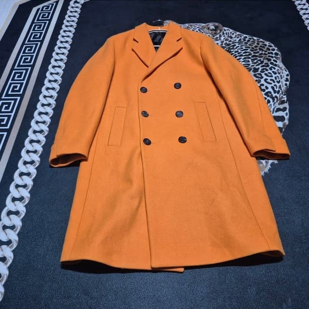 시스템 옴므 포인트 커프스 캐시미어 블렌드 코트 오렌지 L