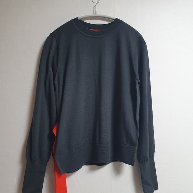 🖤🎀 랑방 앙 블루 리본 울니트 38