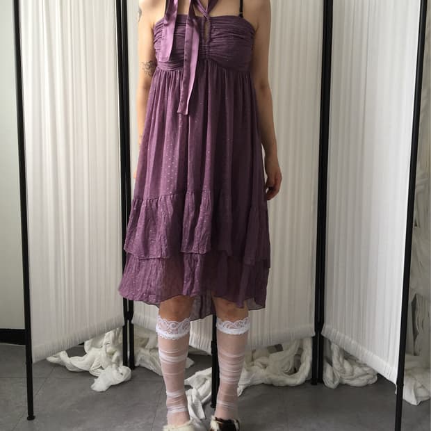 Holter neck point dot pattern onepiece