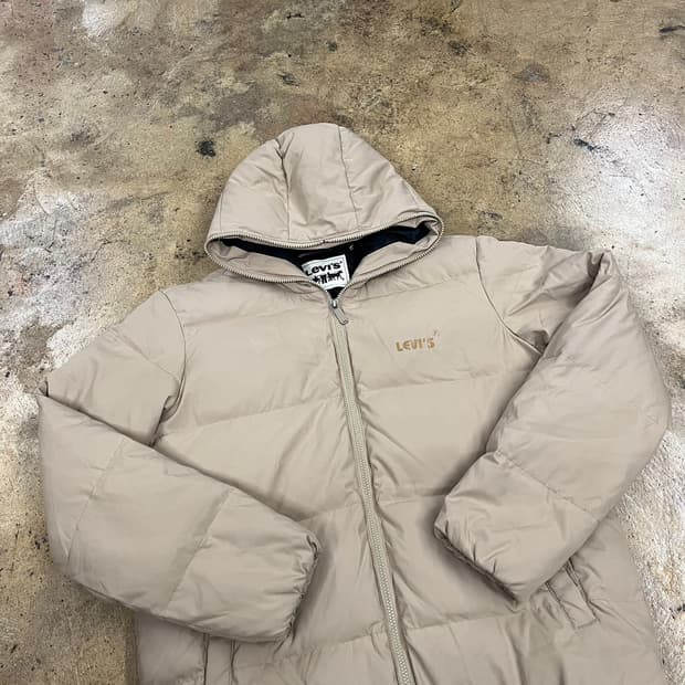 [정품/L] 리바이스 후드 패딩 자켓 베이지 b18