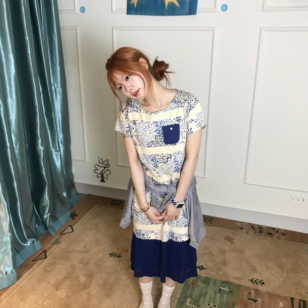 원피스 포켓과  깔맞춤한 스커트까지•• 귀여움 두 배🫐💙
