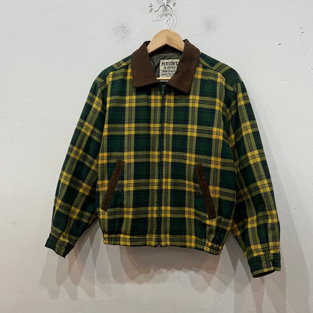 PERSONS 퍼슨스 클래식 체크 울 자켓 Made in JAPAN 