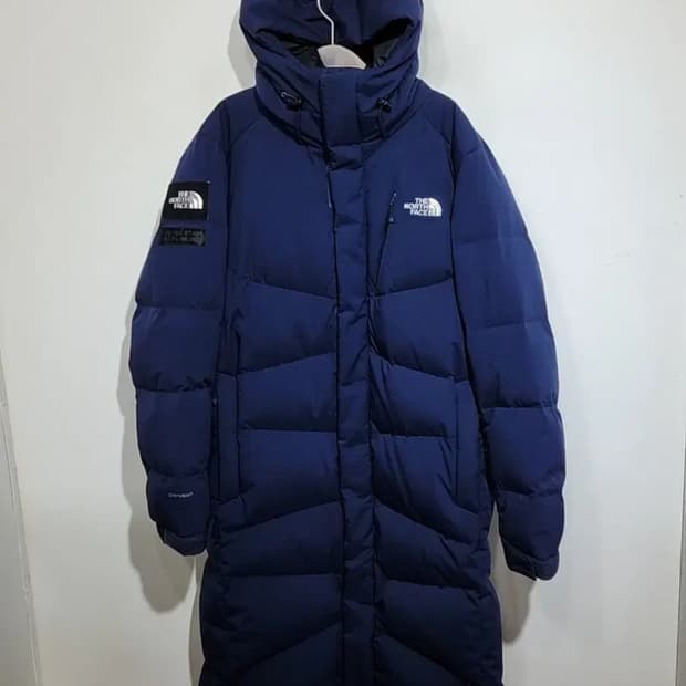 (L) 노스페이스 거위털 롱패딩 다운코트 네이비 구스다운 패딩코트 