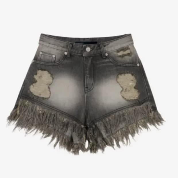 보헤미안서울 보헴서 데미지 워싱 쇼츠 반바지 그레이 M