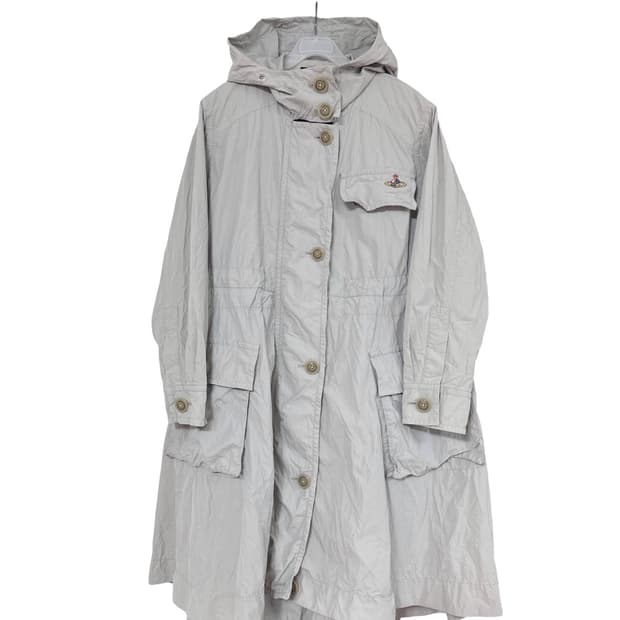 비비안웨스트우드 로고 후드 롱 트렌치코트