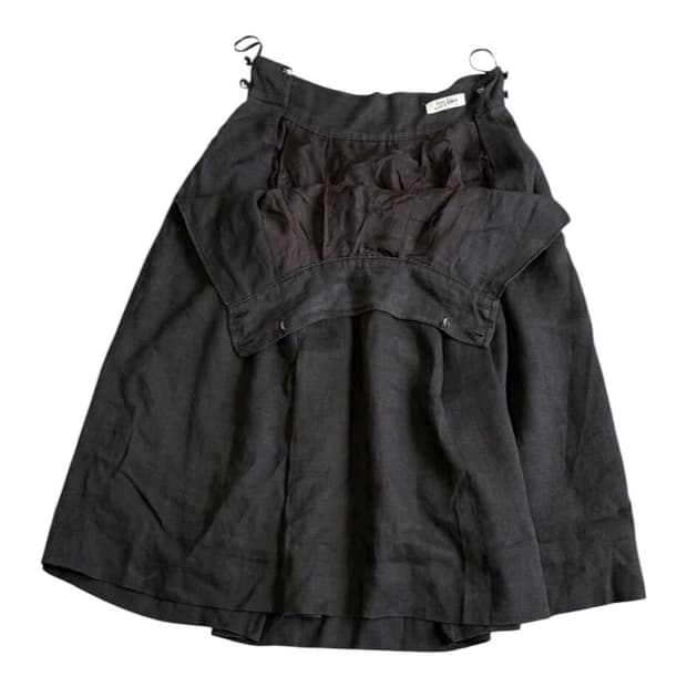 1990s 장폴 고티에 아카이브 레이어드 플리츠 스커트 블랙
