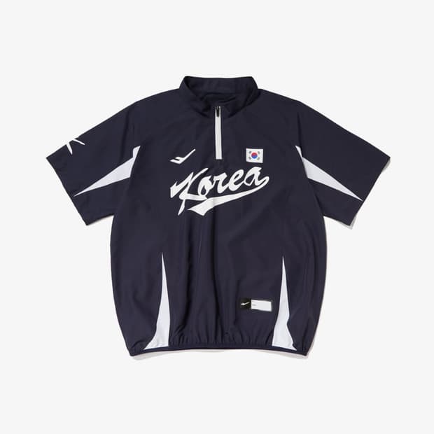 KBSA 야구 국가대표팀 반팔 웜업 바람막이 네이비