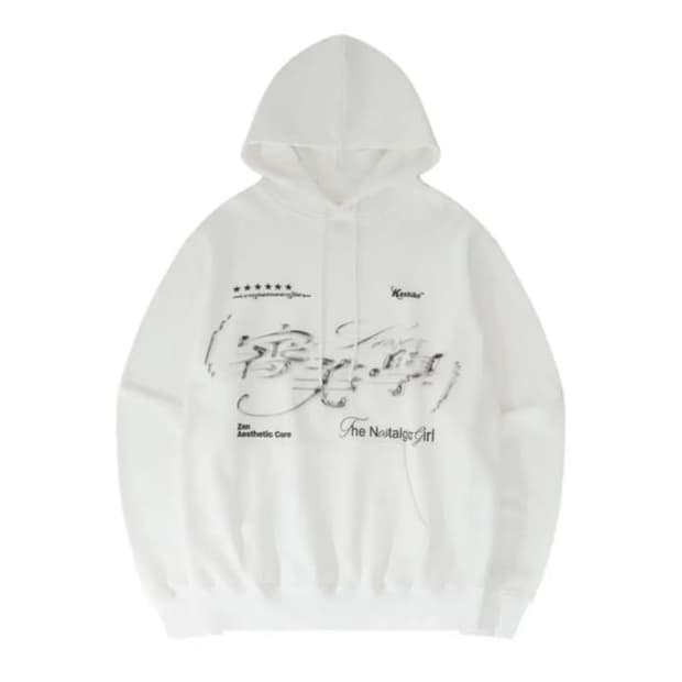 카시코 에스테틱 플러피 후드티 화이트