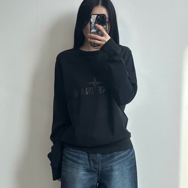 스톤아일랜드 블랙 리버시블 맨투맨