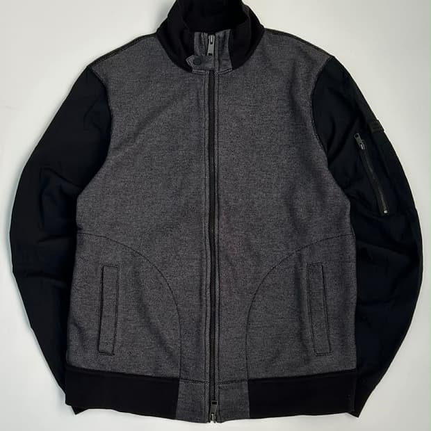 [L] 아르마니 익스체인지 해링턴  믹스 패브릭 집업 자켓