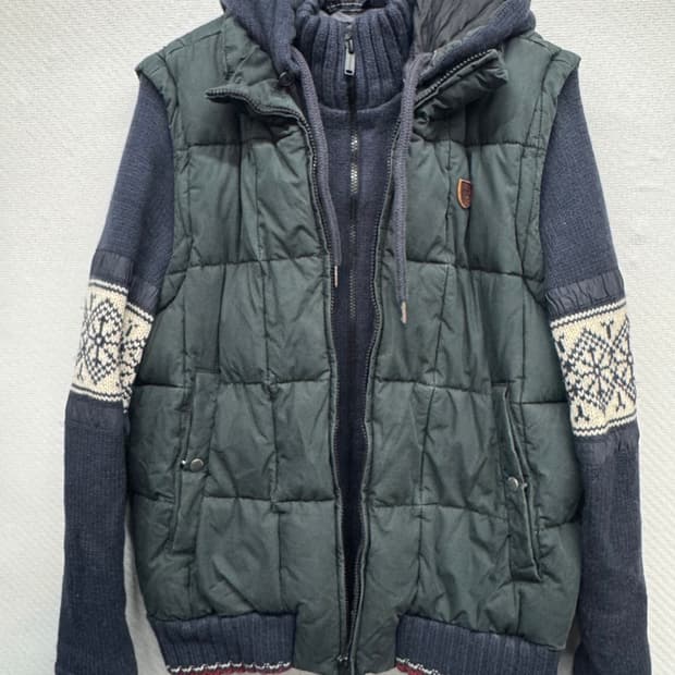 타미힐피거 데님 하이브리드 노르딕 니트 베스트 L(L)