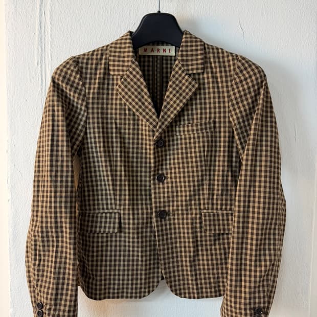 마르니 깅엄 체크 자켓 