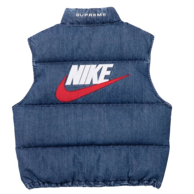 Supreme x Nike Denim Puffer Vest Indigo