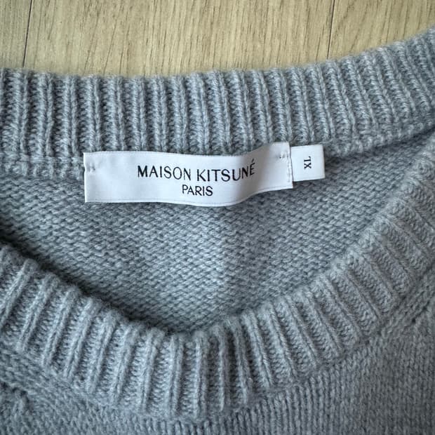 [XL] 메종키츠네 빅폭스 헤드 니트 그레이
