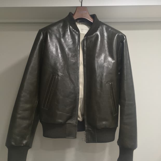 [48]  leather jacket - khaki