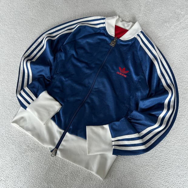 아디다스 네이비 삼선 트랙탑 s