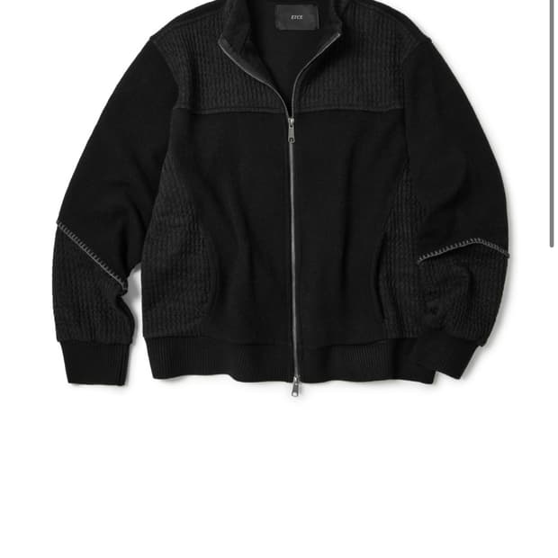 (M) Etce 스모킹 니트 집업 블랙