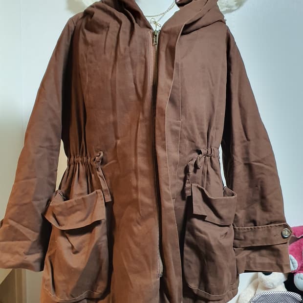 [빈티지] 브라운 후드 숏 야상 점퍼