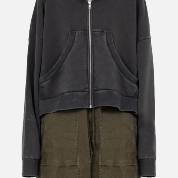 엔타이어 스튜디오 풀 집업 워시드 블랙 미디움