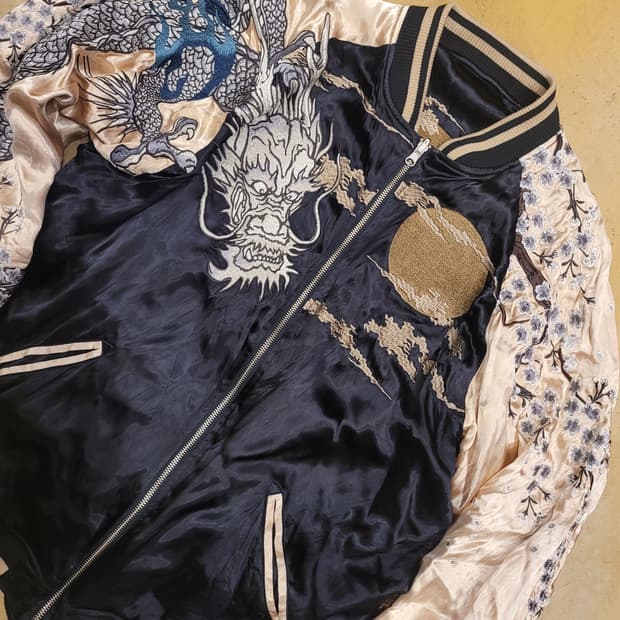 HARAKIRI 용 스카쟌 자켓 리버시블 져지 호시히메  XL XXL