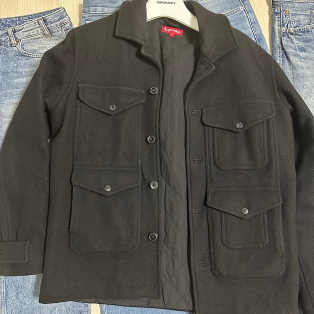 올드 슈프림 08aw 울 크루저 블랙 L사이즈