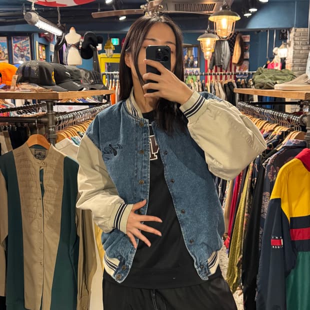 flrst choice 빈티지 데님 바시티 자켓