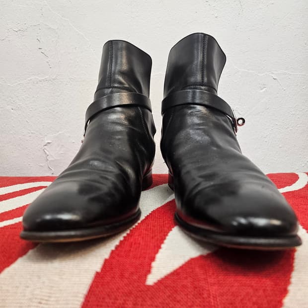 에르메스 카프스킨 레더 앵클 부츠