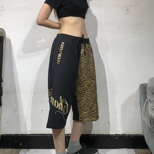 챔피온 블랙 새깅 로고 반바지 버뮤다 팬츠 L