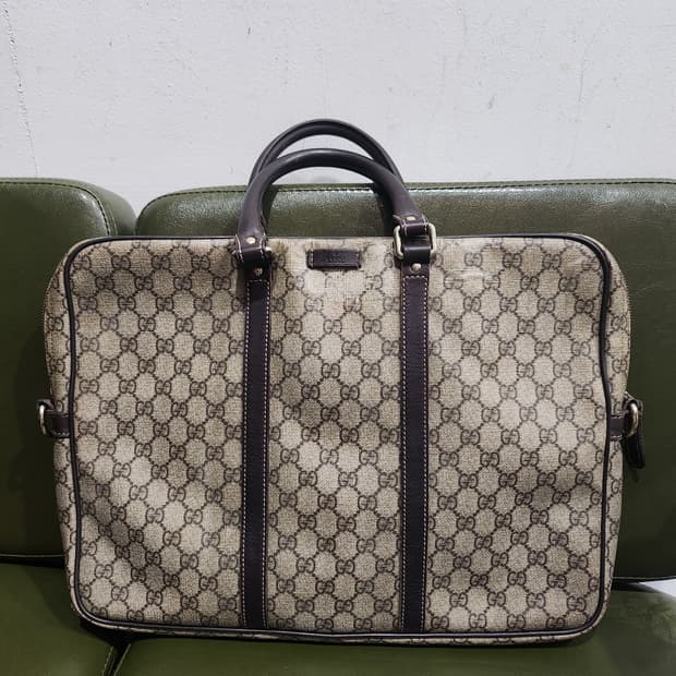 구찌 GG 캔버스 서류 가방 정품