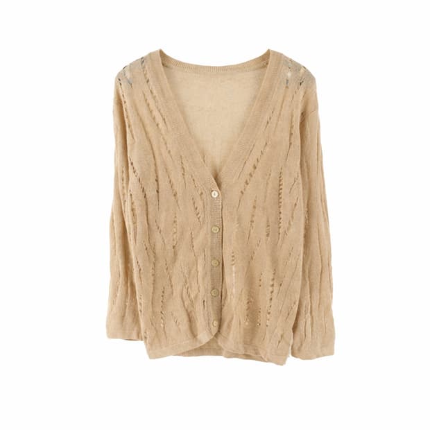 Natural Beige Soft Knit Cardigan