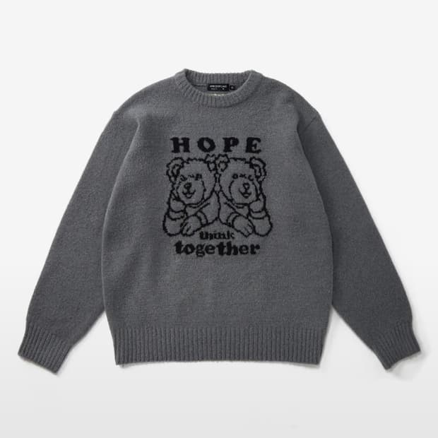 [어피스오브케이크] 그레이 니트 L