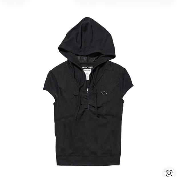 Mischief Hooded Track Zip Up Black