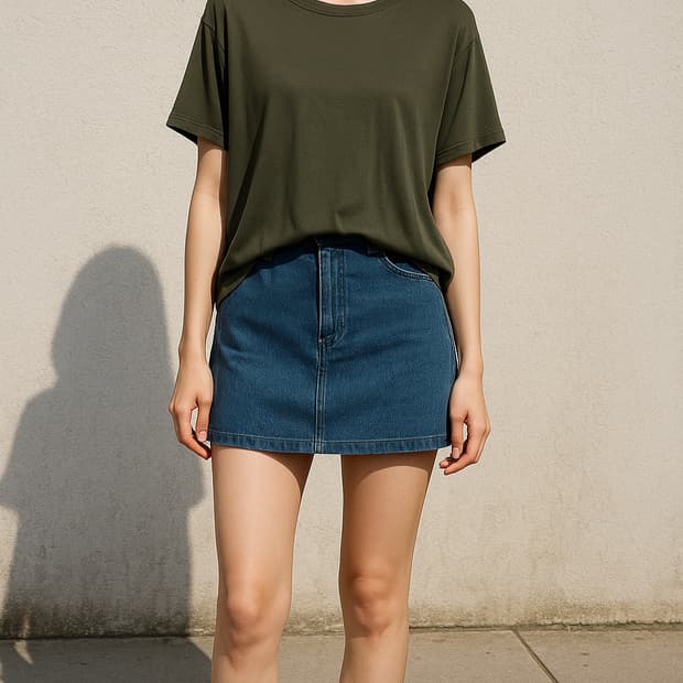 띠어리 Theory 올리브그린 비스코스 반팔_S