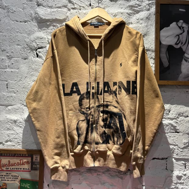 폴로 브라운 후드집업 LA HAINE 커스텀 후드집업