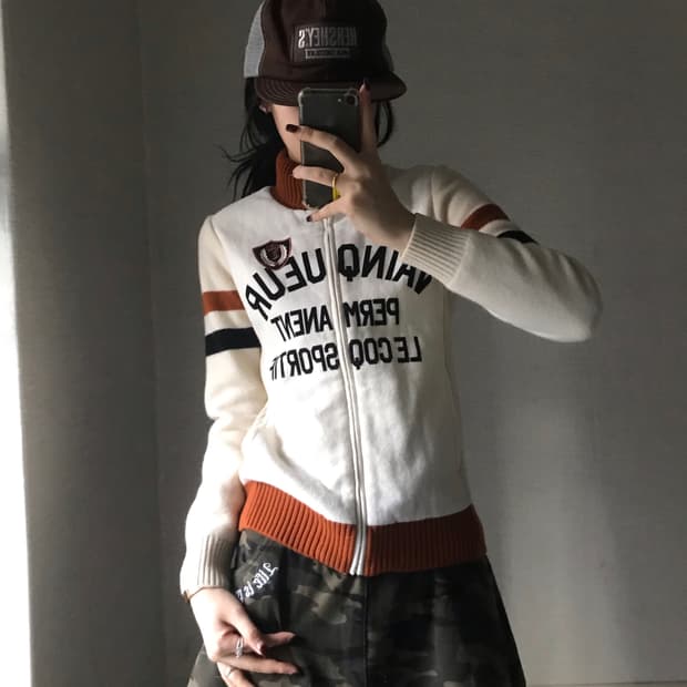 르꼬끄 아이보리 니트집업