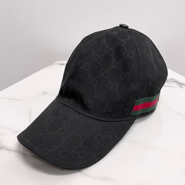 [S급/정품] 구찌 웹 GG 모자 볼캡 블랙