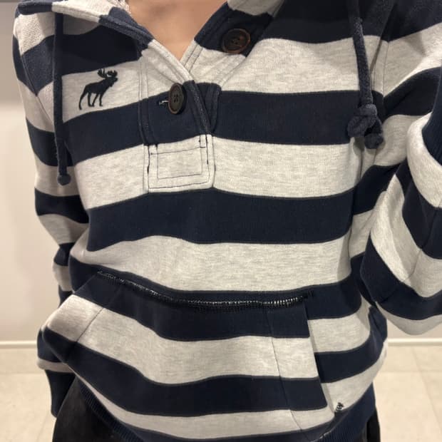 아베크롬비 단추 반집업