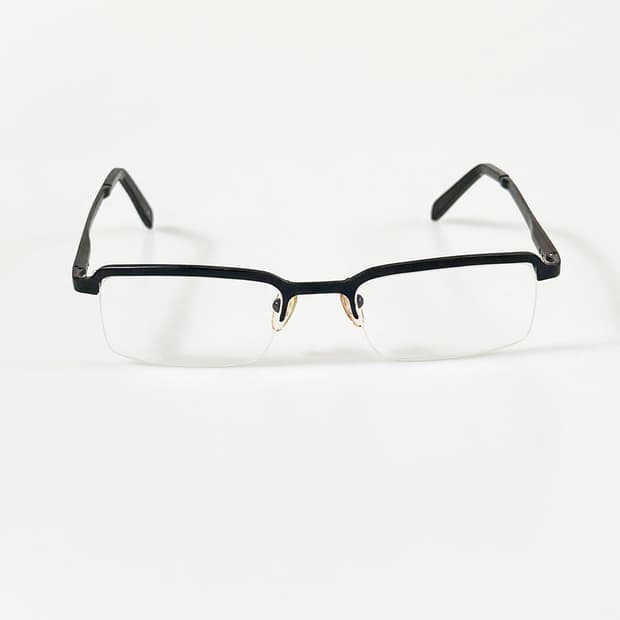 FRANCESCO SMALTO 블랙 반무테 스퀘어 빈티지 안경