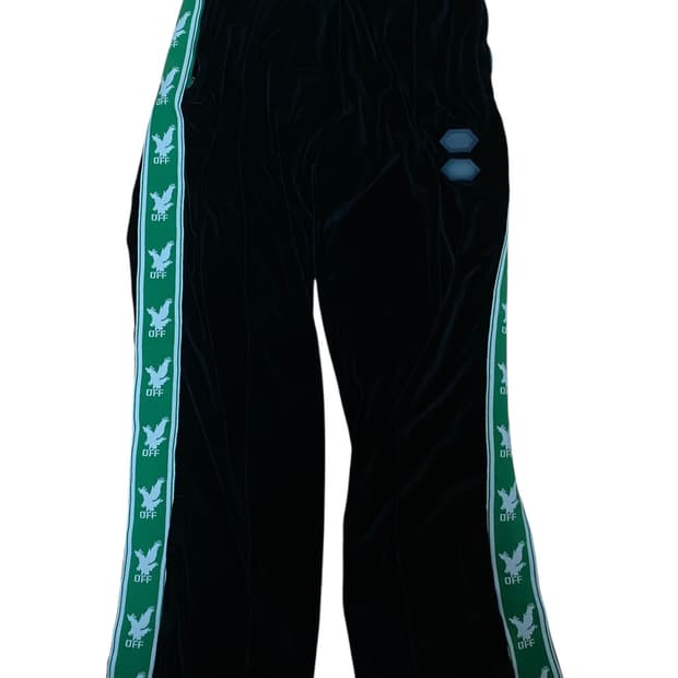 정품 오프화이트 벨벳 트랙 팬츠 바지