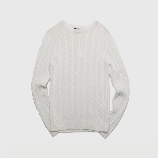 li-co 5 gauge cable crewneck knit